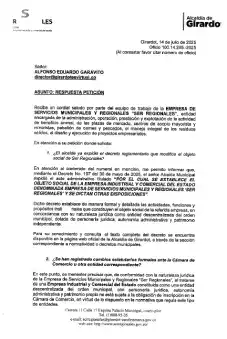 Carta respuesta Ser Regionales - Plaza de Girardot