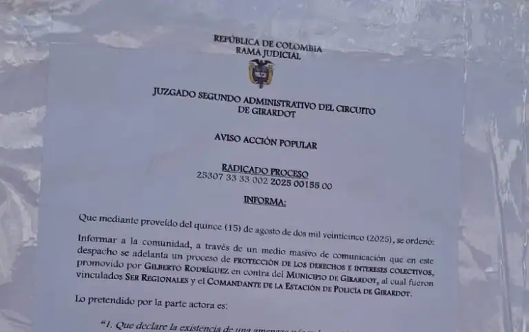 Acción Popular orde recuperar espacio público enGirardot