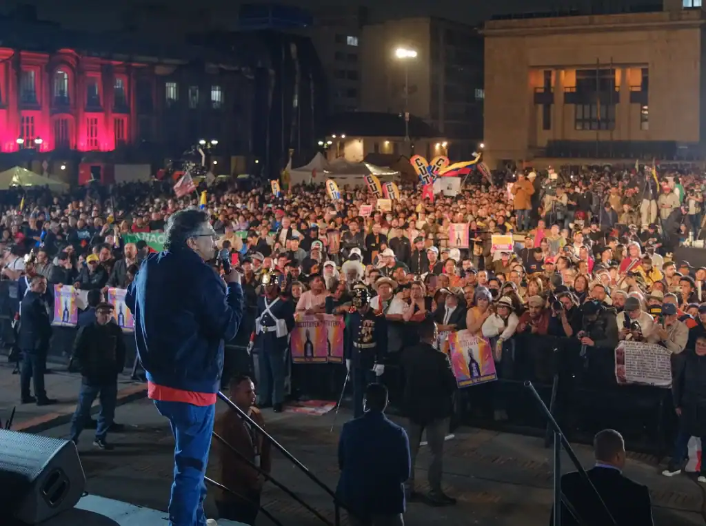 Manifestación en apoyo al presidente Gustavo Petro.